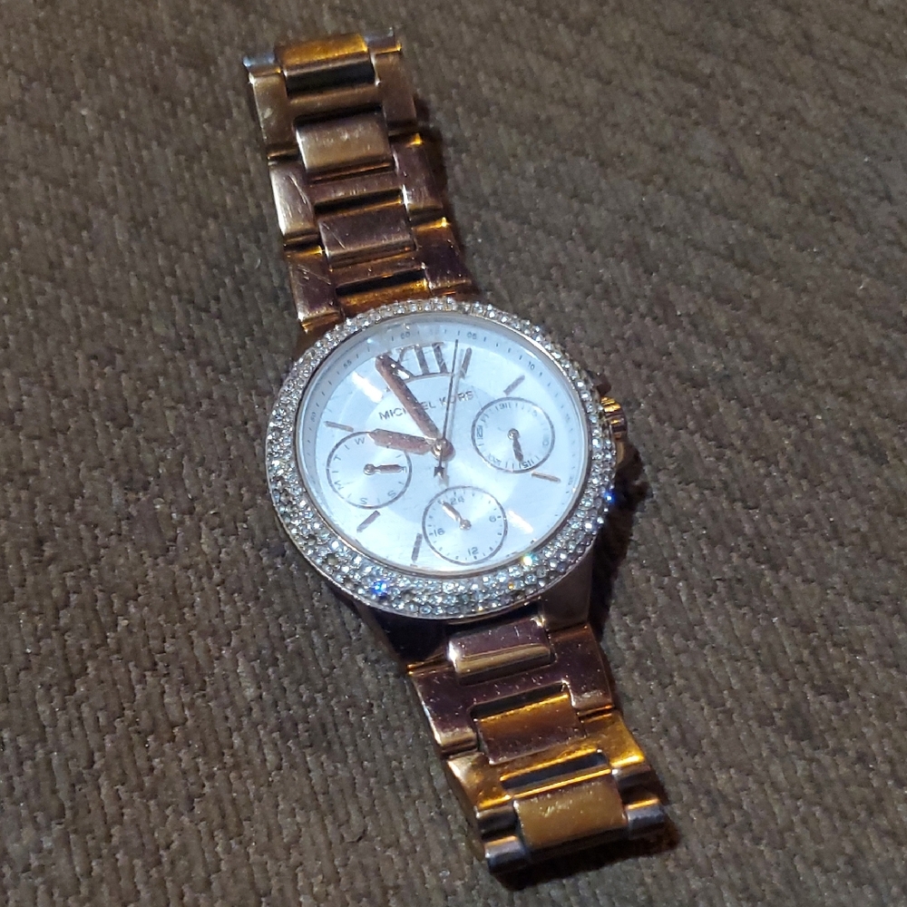 Michael Kors Rose Gold Women's Watch with Crystal Accents